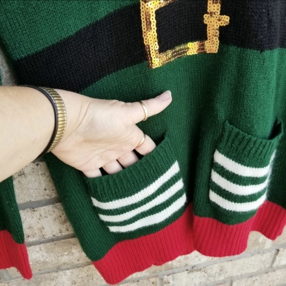 NoBo Hooded Ugly Christmas Elf Sweater Dress (Womens SM/M JrsXL 15-17) Green Red - Picture 7 of 10